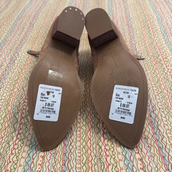 Dolce Vita Tan Suede Ankle Booties with Double Zippers NWT Size 10 - Picture 3 of 11